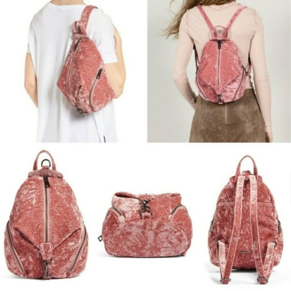 Rebecca Minkoff Handbags - Pink backpack velour backpack velvet backpack Rebecca minkoff Julian